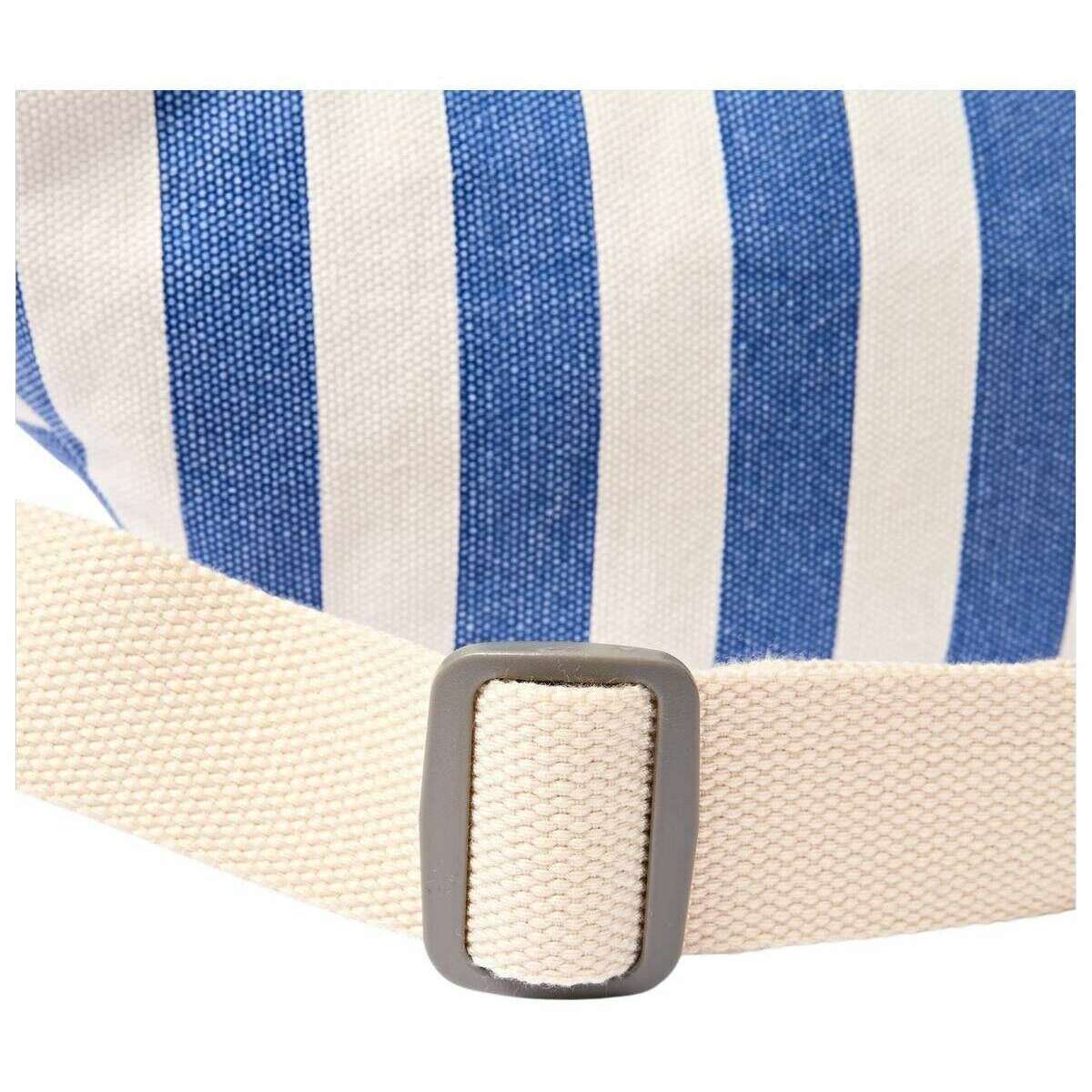 Roka Mill Hill Small Cotton Canvas Crossbody Bag - Denim Stripe Blue/White - Image 7