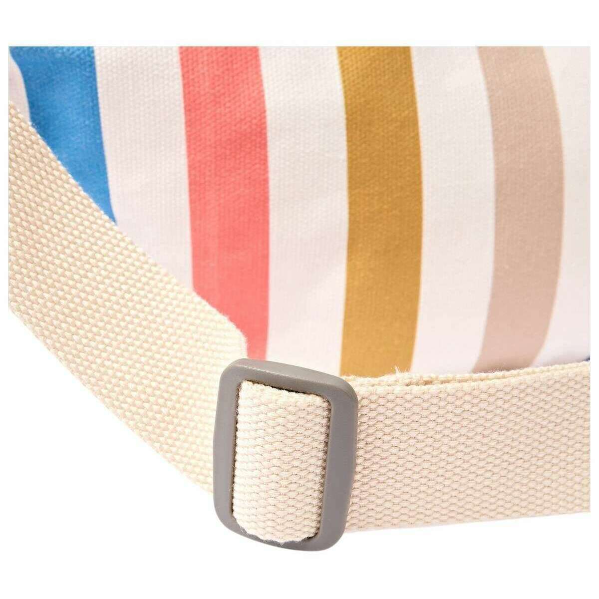 Roka Mill Hill Small Cotton Canvas Crossbody Bag - Pastel Multistripe/White/Blue - Image 7