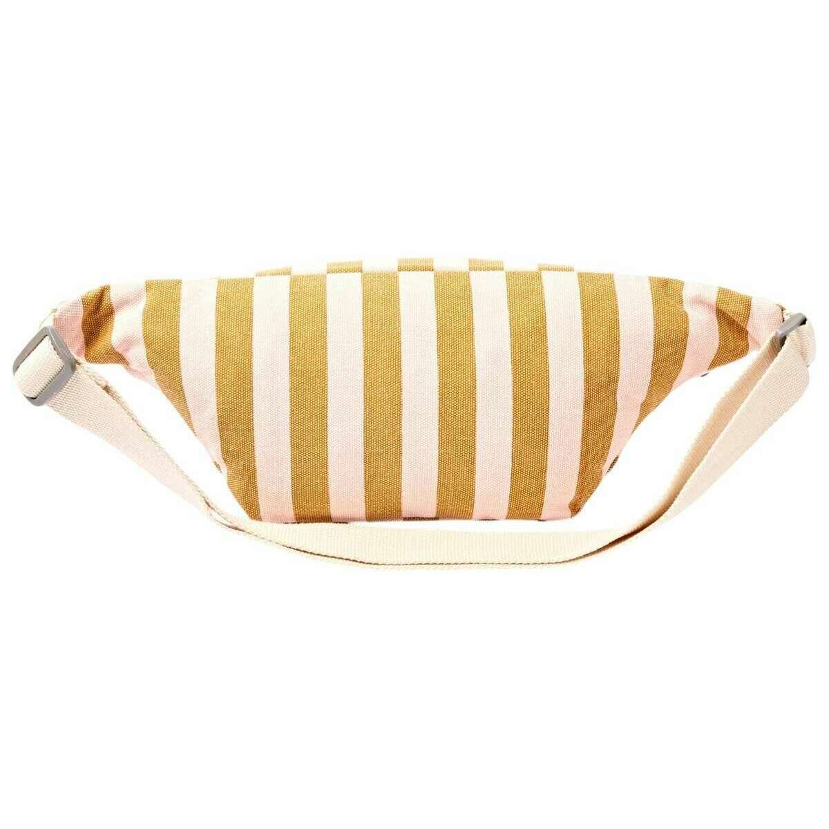 Roka Mill Hill Small Cotton Canvas Crossbody Bag - Rose Gold Stripe - Image 2