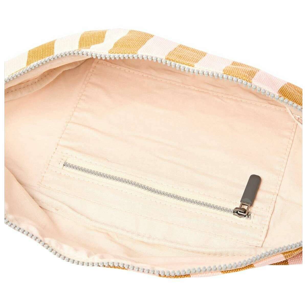 Roka Mill Hill Small Cotton Canvas Crossbody Bag - Rose Gold Stripe - Image 5