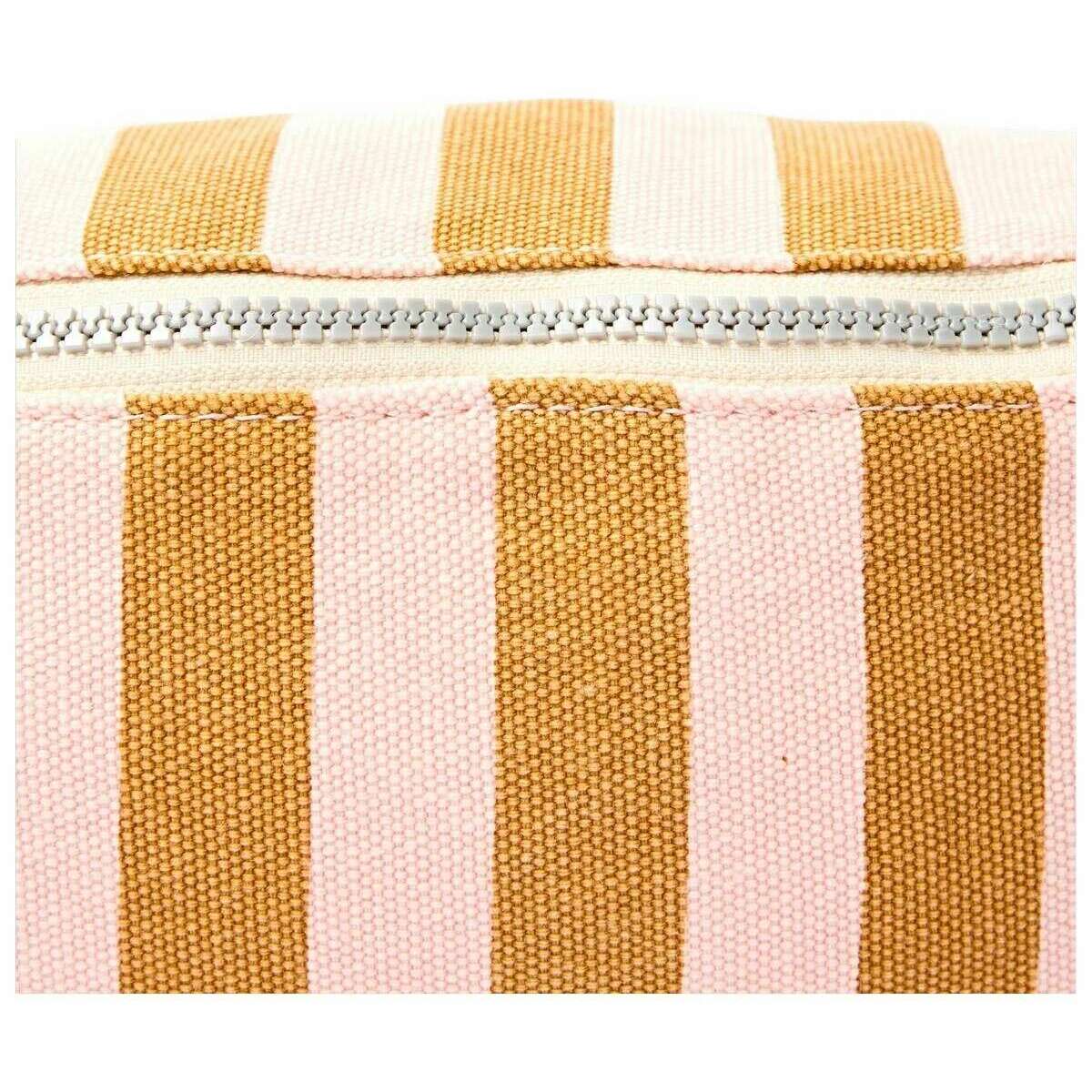 Roka Mill Hill Small Cotton Canvas Crossbody Bag - Rose Gold Stripe - Image 6