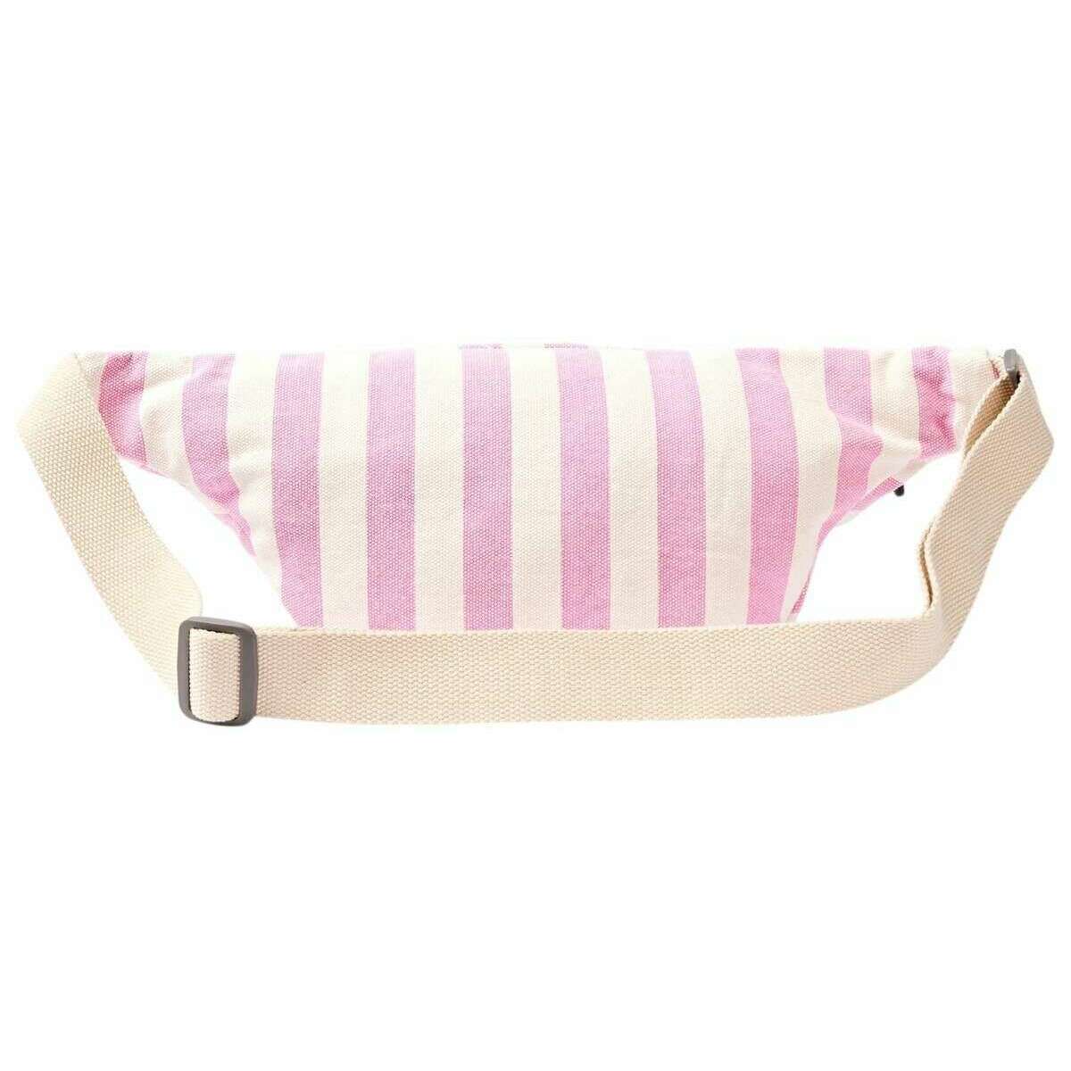 Roka Mill Hill Small Cotton Canvas Crossbody Bag - Sherbet Stripe Pink/White - Image 2