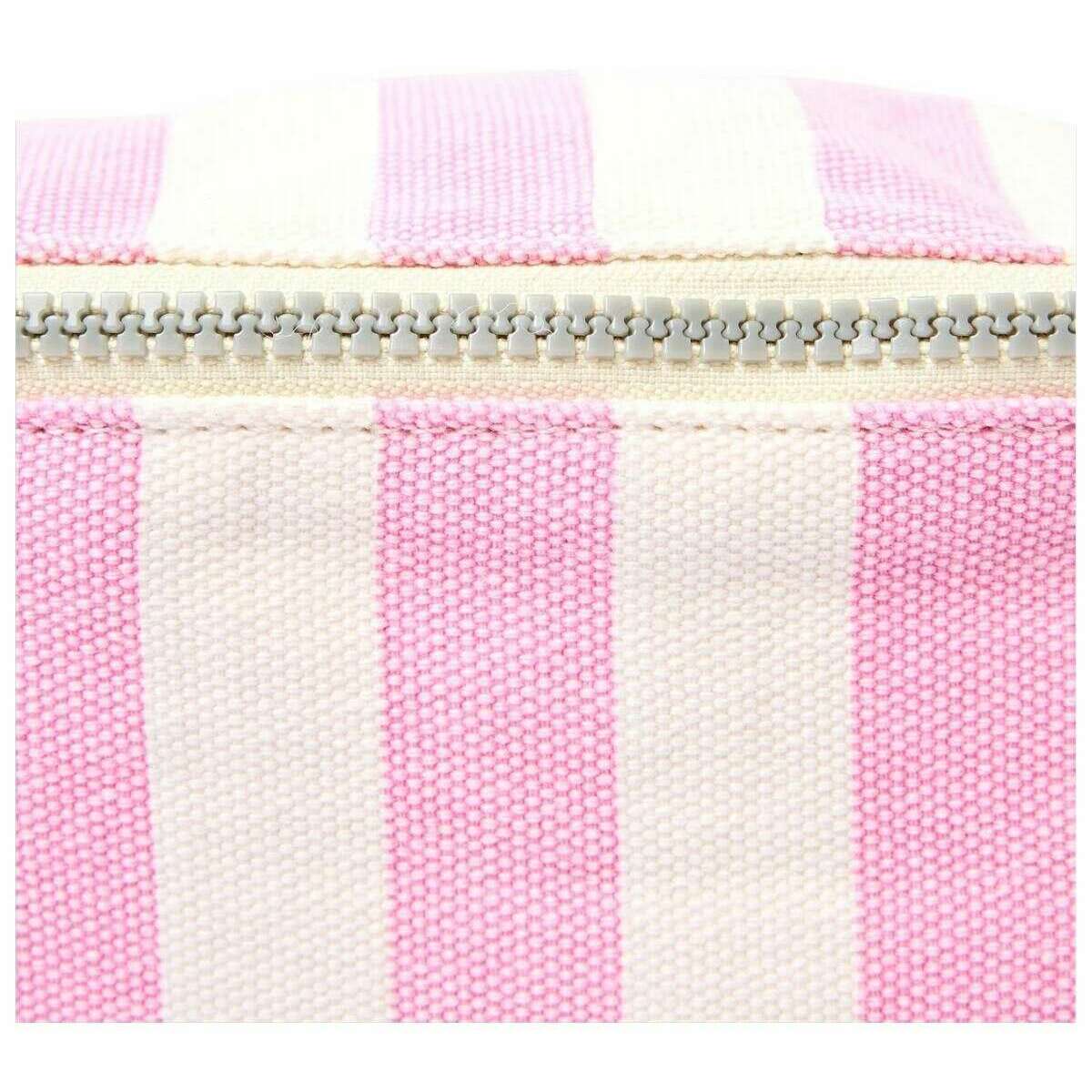 Roka Mill Hill Small Cotton Canvas Crossbody Bag - Sherbet Stripe Pink/White - Image 6