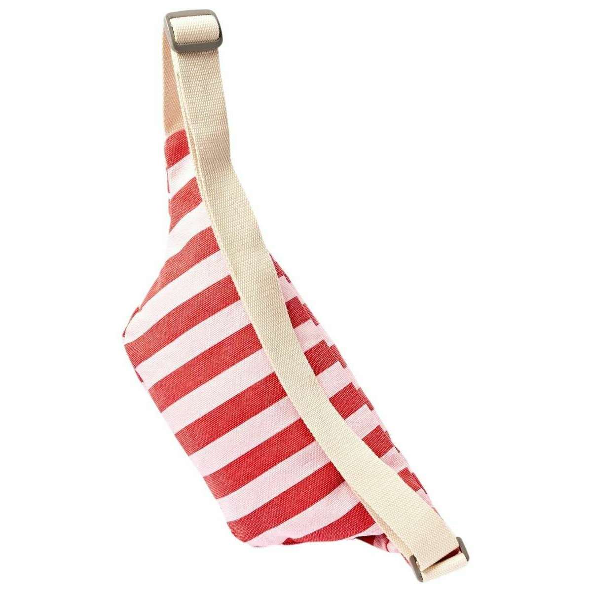 Roka Mill Hill Small Cotton Canvas Crossbody Bag - Strawberry Stripe Pink/White - Image 4