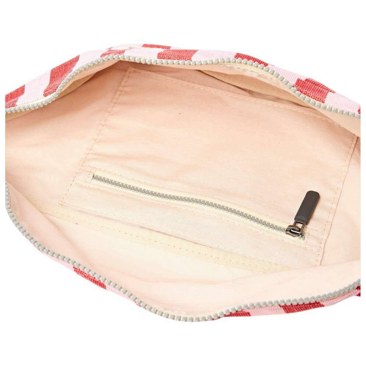 Roka Mill Hill Small Cotton Canvas Crossbody Bag - Strawberry Stripe Pink/White - Image 5