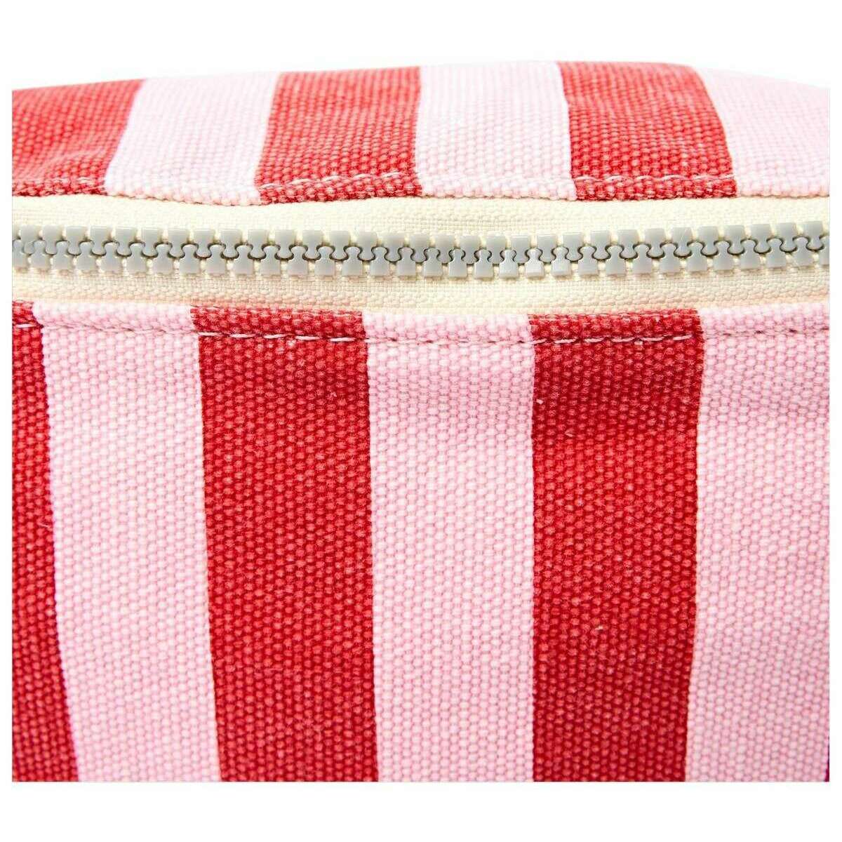 Roka Mill Hill Small Cotton Canvas Crossbody Bag - Strawberry Stripe Pink/White - Image 6