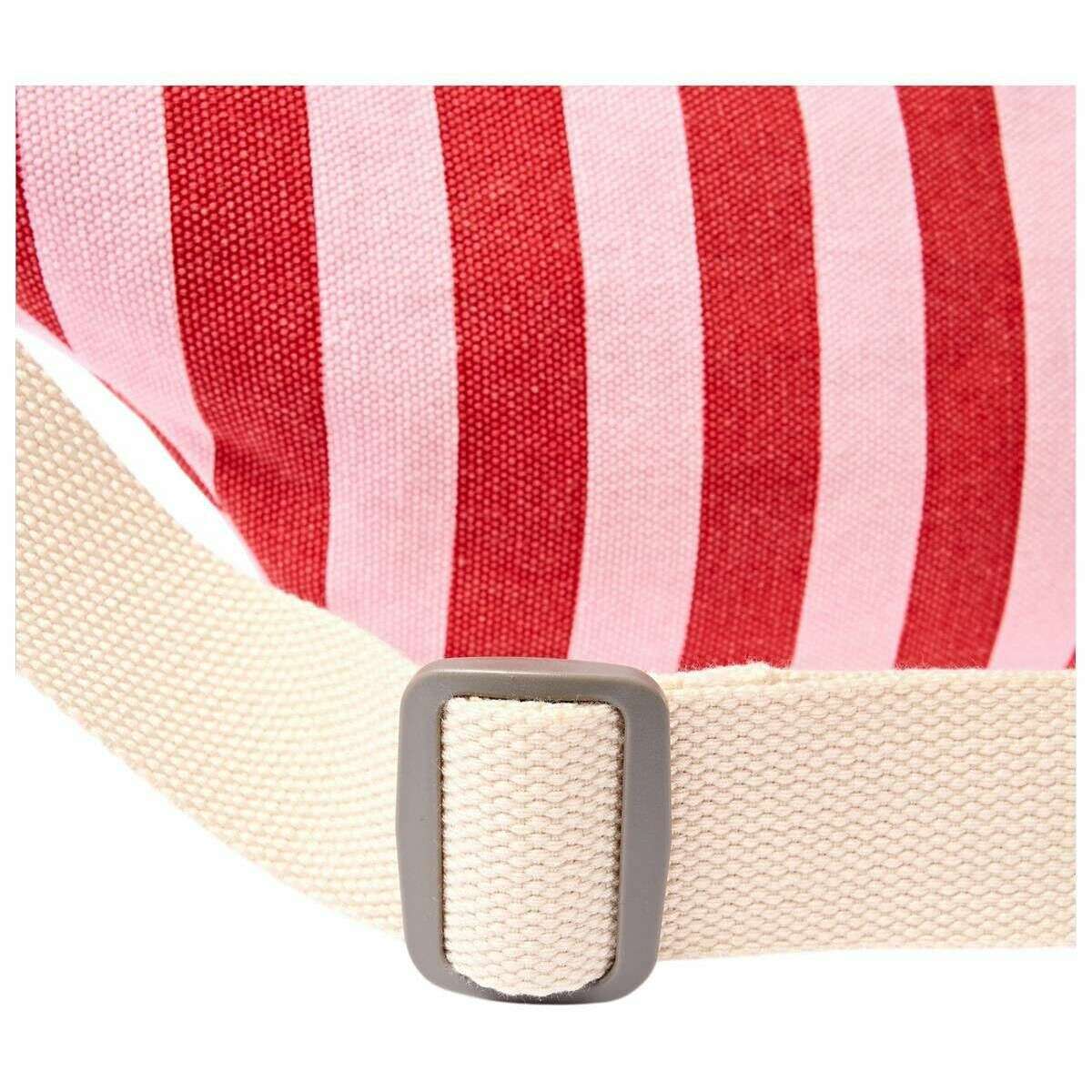 Roka Mill Hill Small Cotton Canvas Crossbody Bag - Strawberry Stripe Pink/White - Image 7