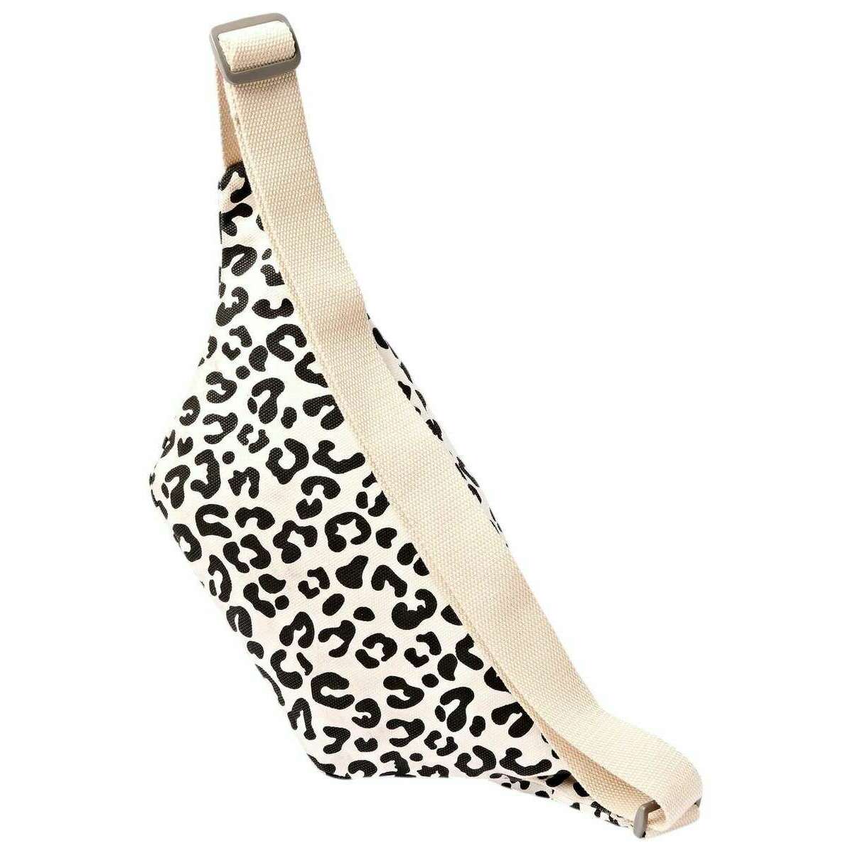 Roka Mill Hill Small Cotton Canvas Crossbody Bag - Summer Leopard White/Black - Image 4