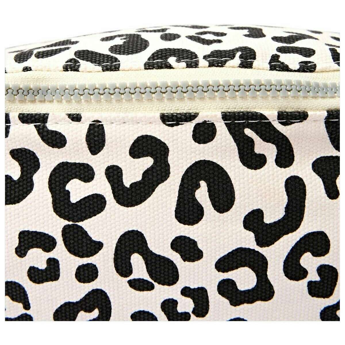 Roka Mill Hill Small Cotton Canvas Crossbody Bag - Summer Leopard White/Black - Image 6