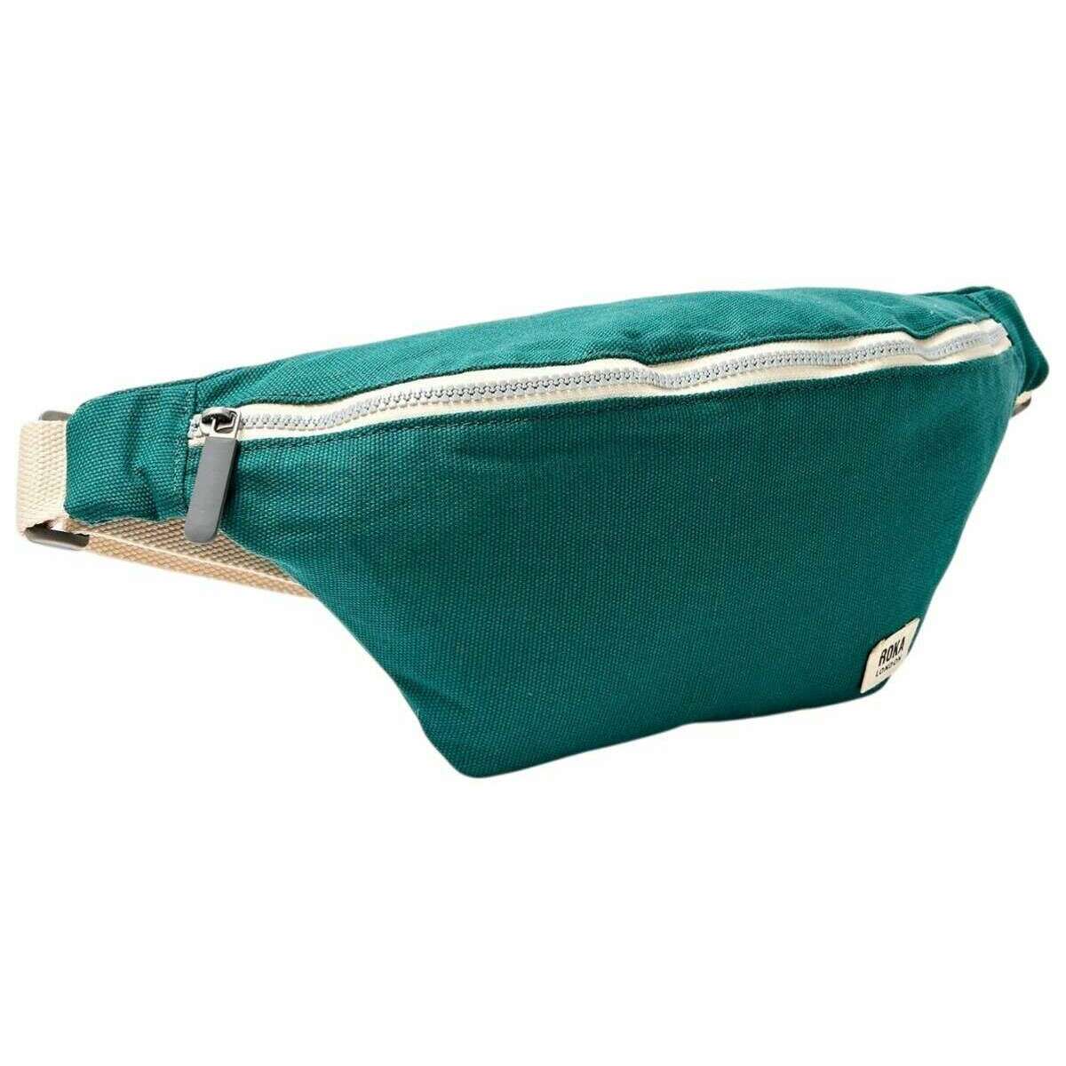 Roka Mill Hill Small Cotton Canvas Crossbody Bag - Teal Blue - Image 3