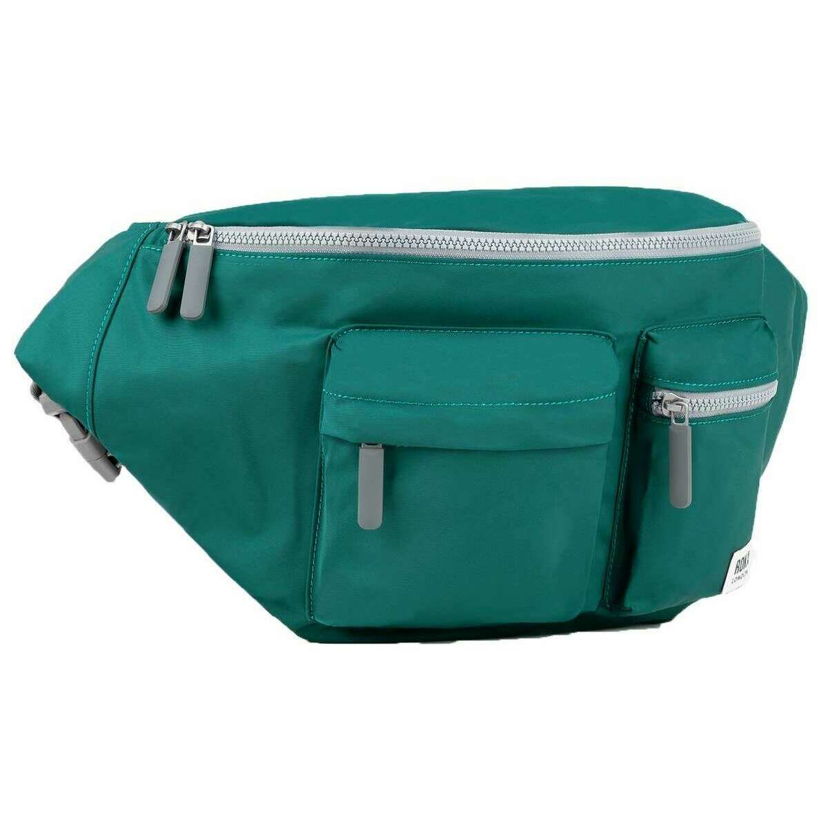 Roka Oval M XL Recycled Nylon Sling Bag - Teal - Image 3
