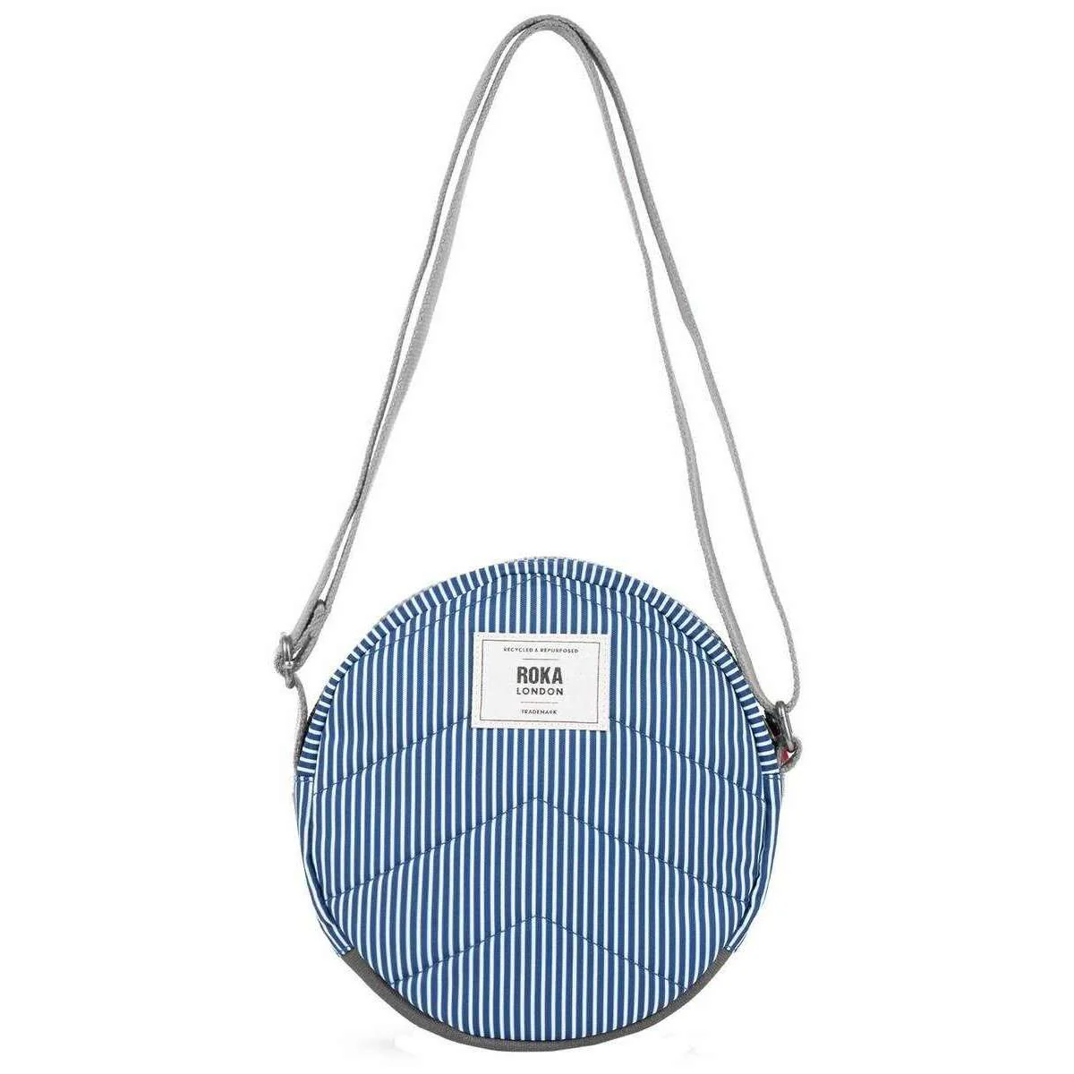 Roka Paddington B Small Hickory with Red Recycled Canvas Crossbody Bag - Red/Blue/White - Image 2