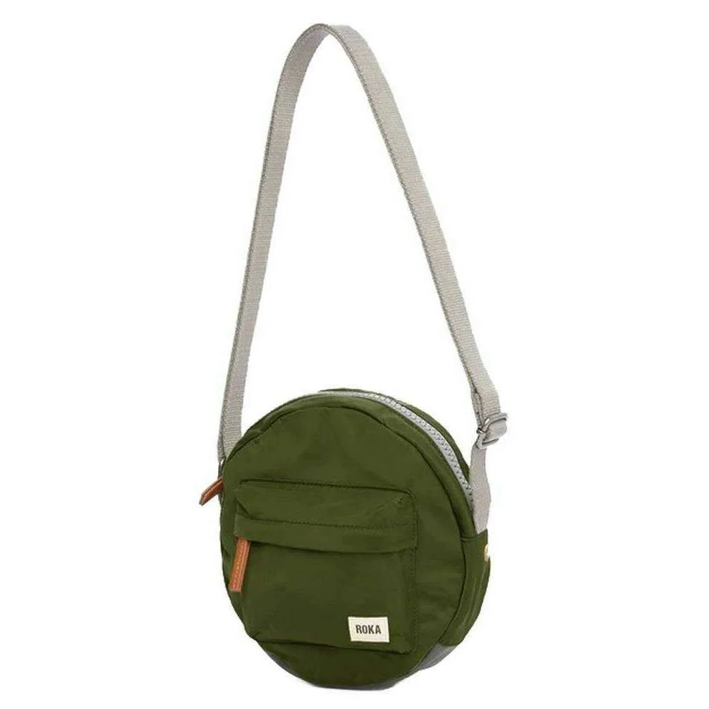 Roka Paddington B Small Sustainable Nylon Crossbody Bag - Avacado Green - Image 2