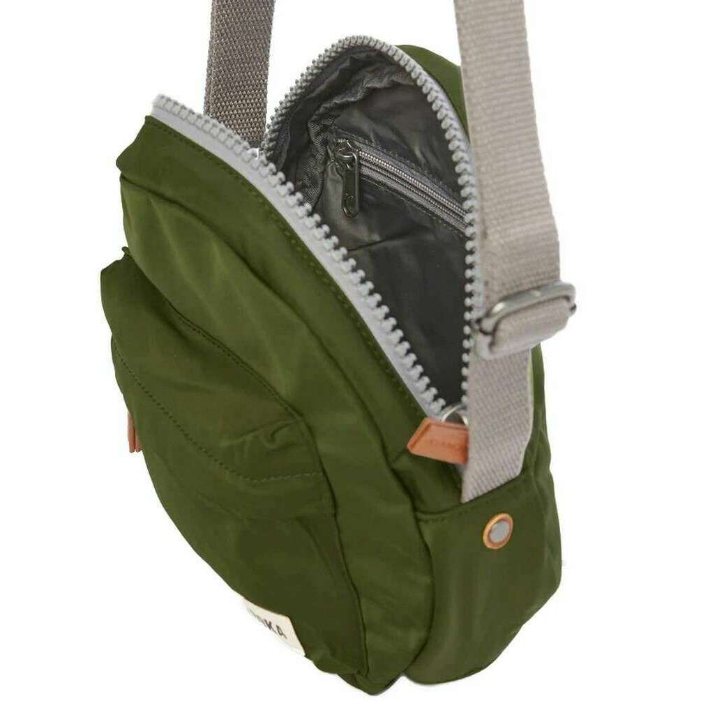 Roka Paddington B Small Sustainable Nylon Crossbody Bag - Avacado Green - Image 4