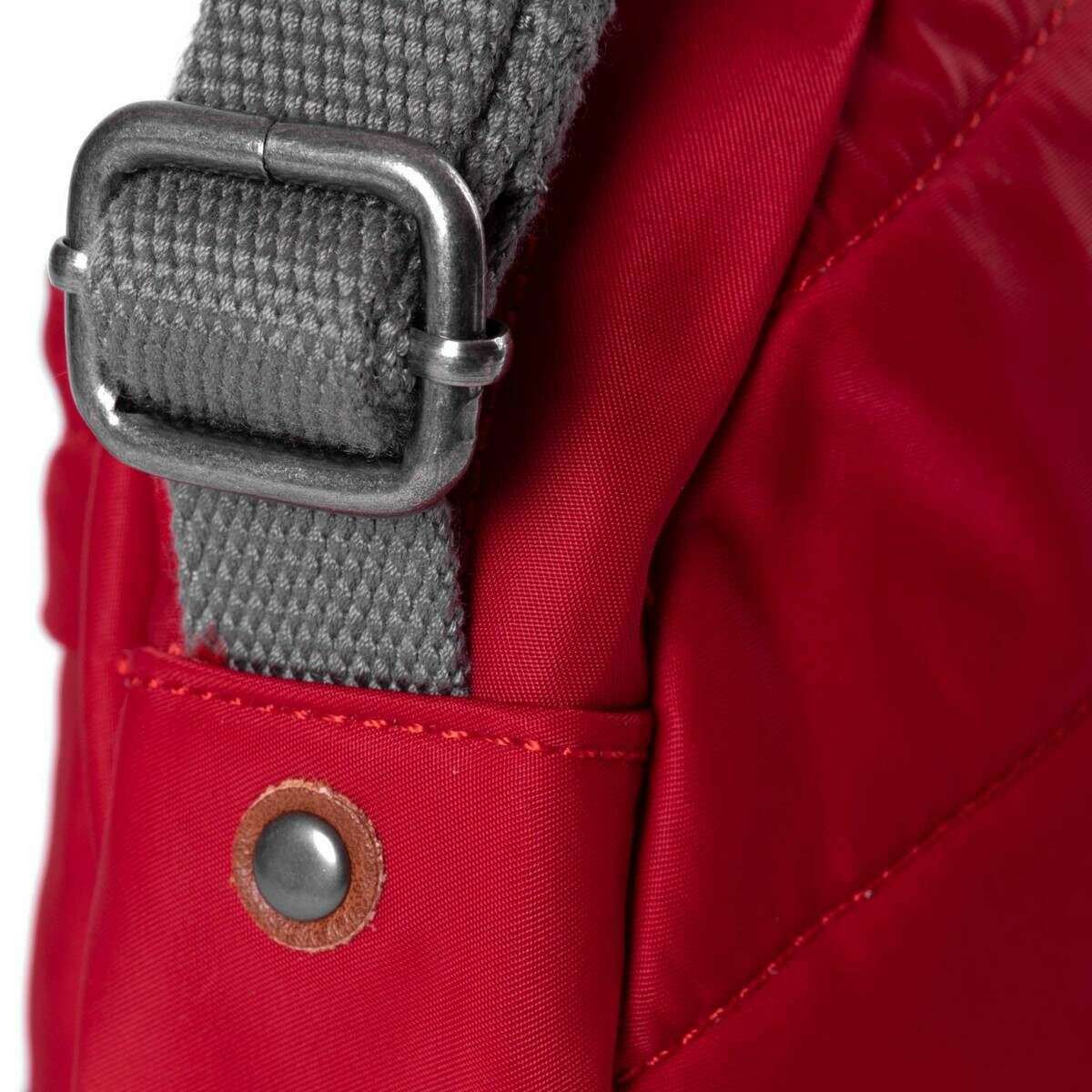 Roka Paddington B Small Sustainable Nylon Crossbody Bag - Cranberry Red - Image 6