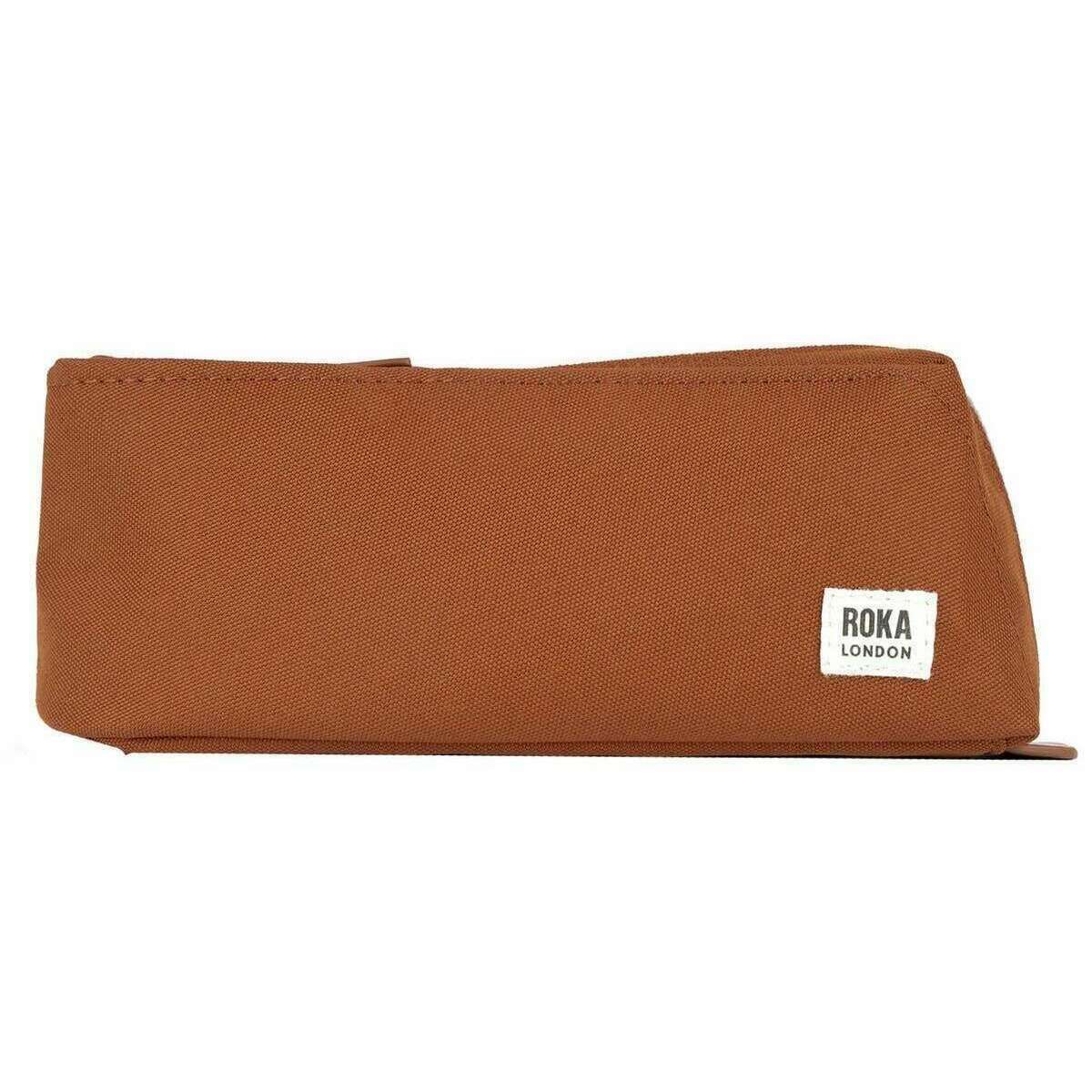 Roka Pimlico Small Recycled Canvas Pouch - Bran Brown