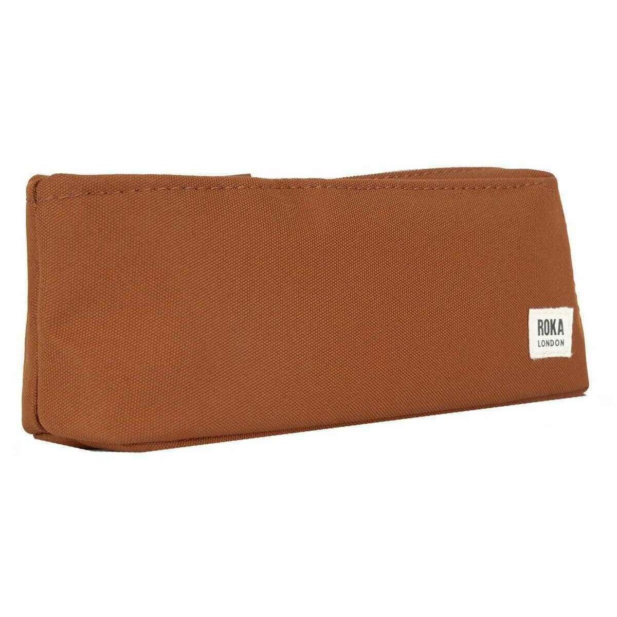 Roka Pimlico Small Recycled Canvas Pouch - Bran Brown - Image 3