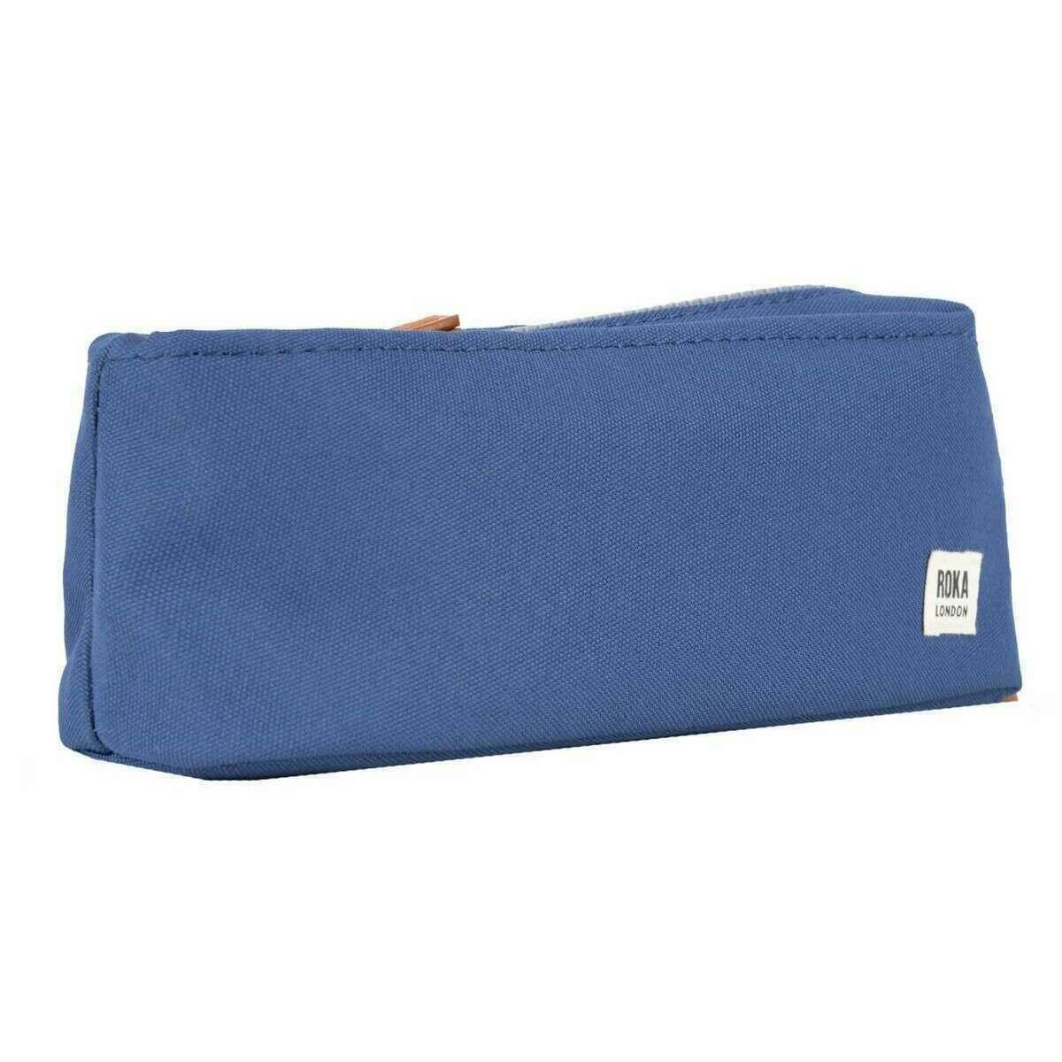Roka Pimlico Small Recycled Canvas Pouch - Burnt Blue - Image 3