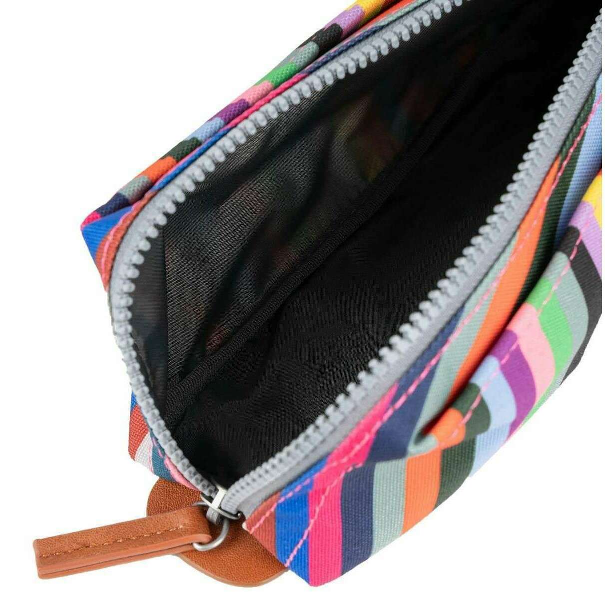 Roka Pimlico Small Recycled Canvas Pouch - Multi-colour Stripe - Image 4