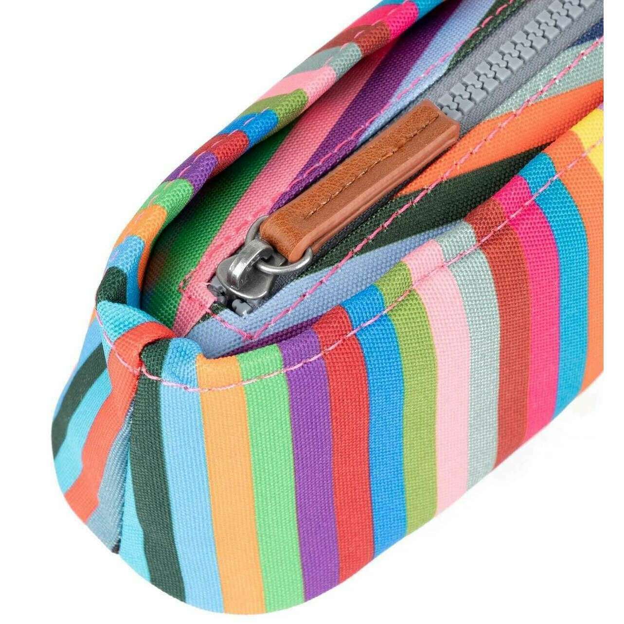 Roka Pimlico Small Recycled Canvas Pouch - Multi-colour Stripe - Image 5