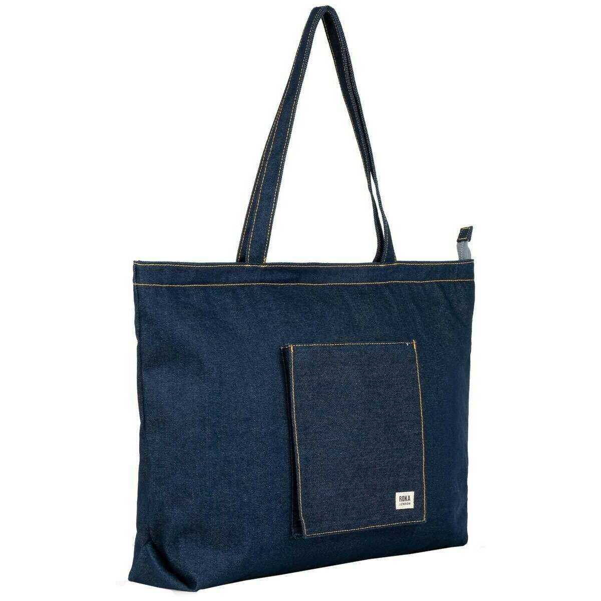 Roka Portobello N Large Tote Bag - Dark Wash Denim Blue - Image 3