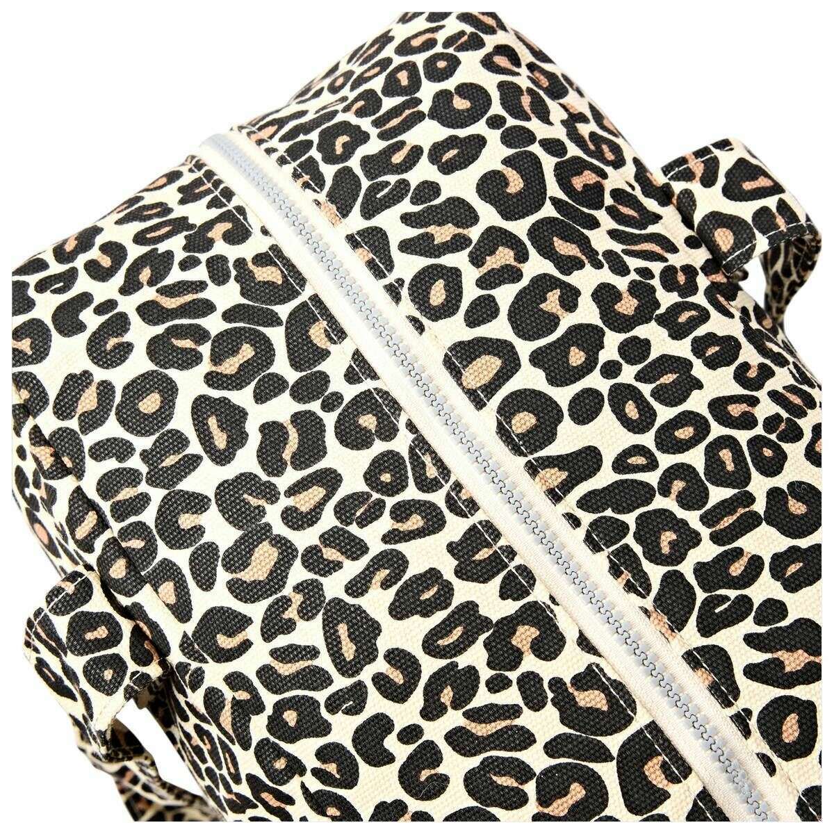 Roka Sloane Medium Cotton Canvas Tote Bag - Savannah Leopard Brown/Beige - Image 5