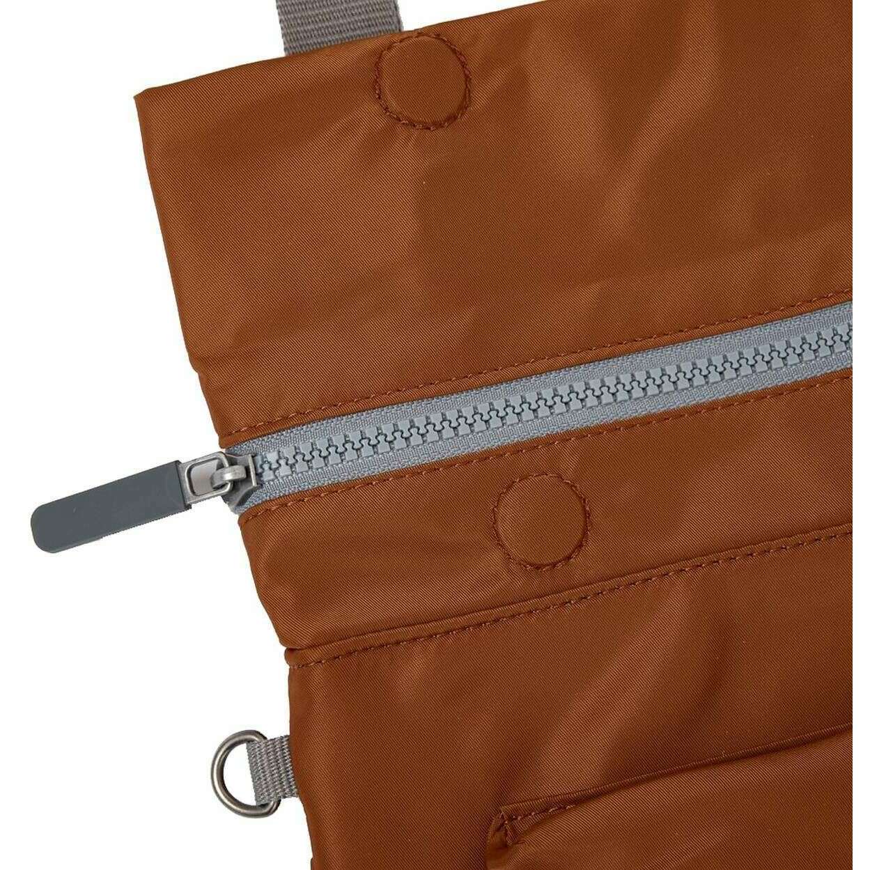 Roka Stratford B Large Recycled Nylon Crossbody Bag - Bran Brown - Image 5