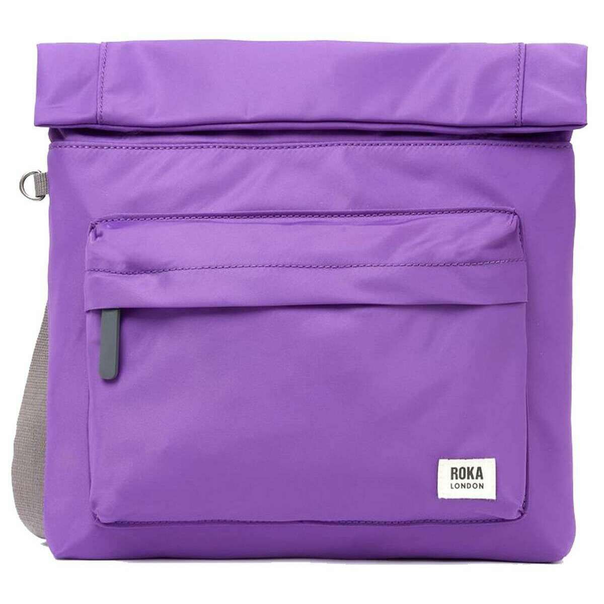 Roka Stratford B Large Recycled Nylon Crossbody Bag - Fresh Purple