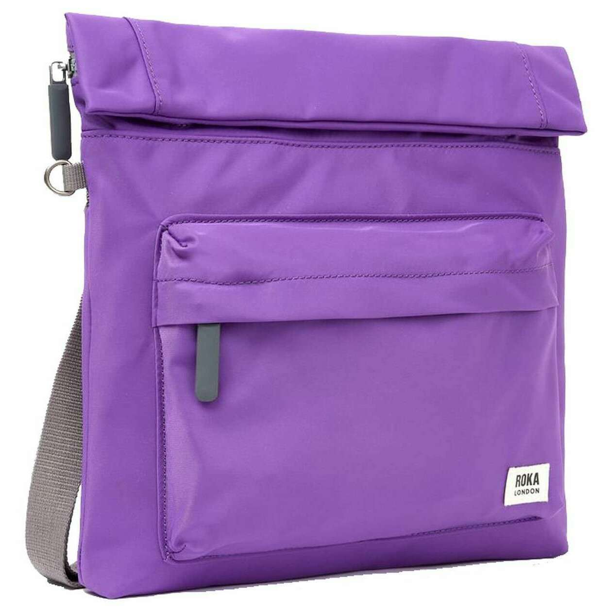 Roka Stratford B Large Recycled Nylon Crossbody Bag - Fresh Purple - Image 3