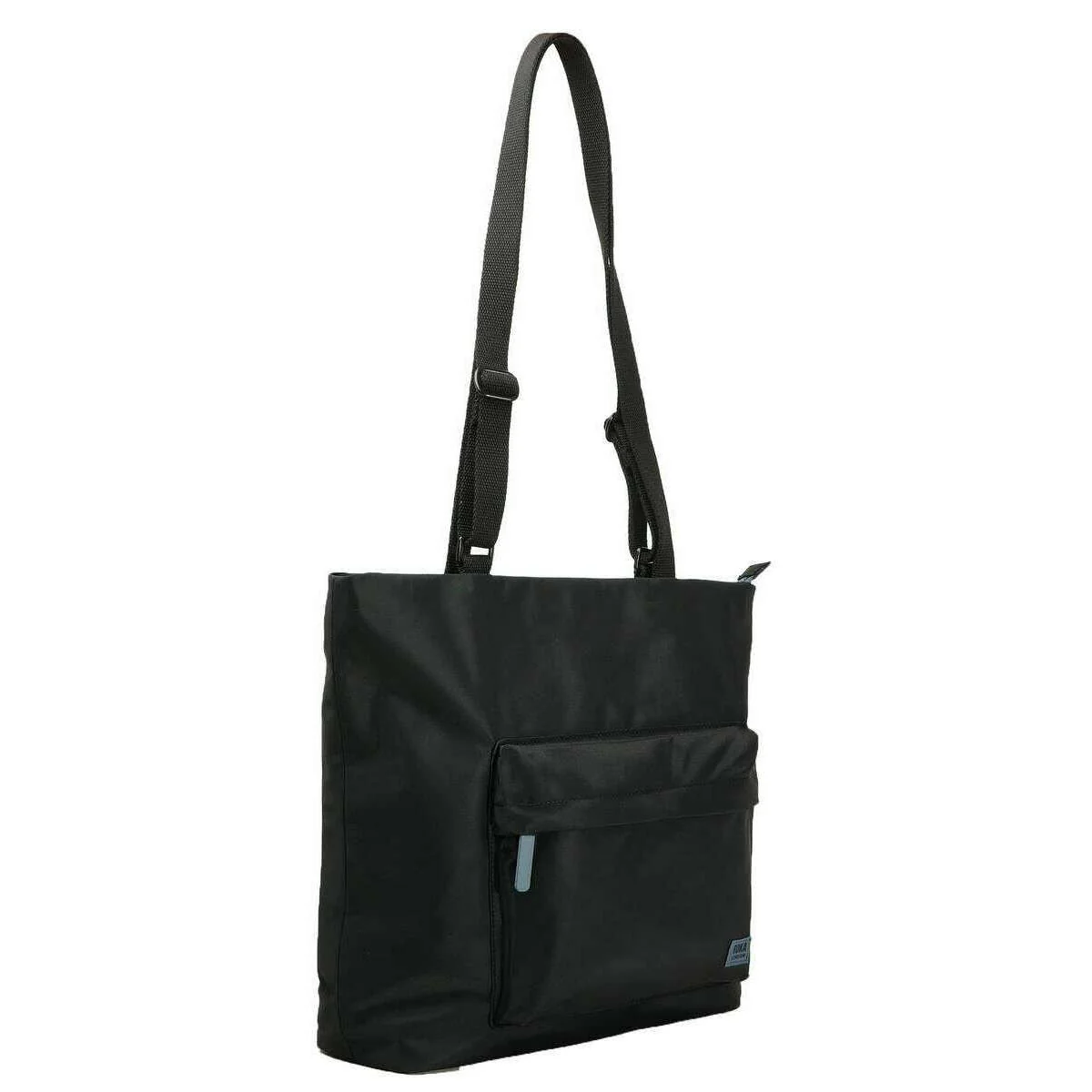 Roka Trafalgar B All Black Recycled Nylon Tote Bag - Black/Airforce Grey - Image 3