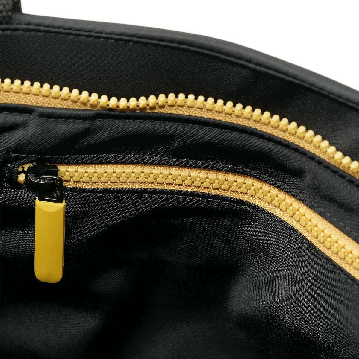 Roka Trafalgar B All Black Recycled Nylon Tote Bag - Black/Corn Yellow - Image 4