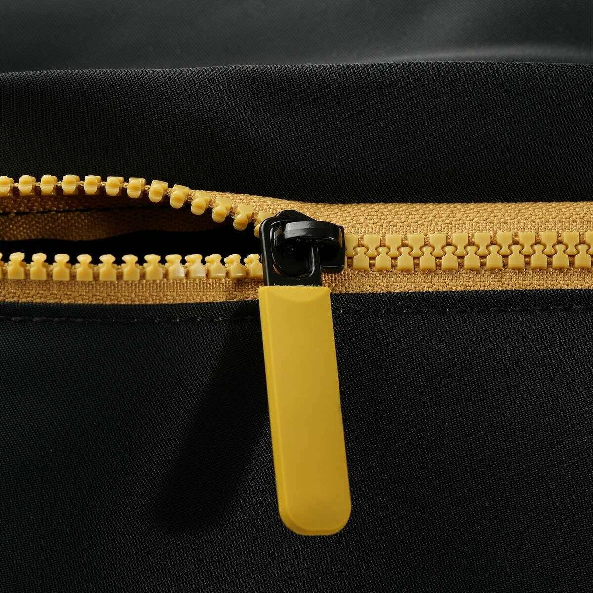 Roka Trafalgar B All Black Recycled Nylon Tote Bag - Black/Corn Yellow - Image 6