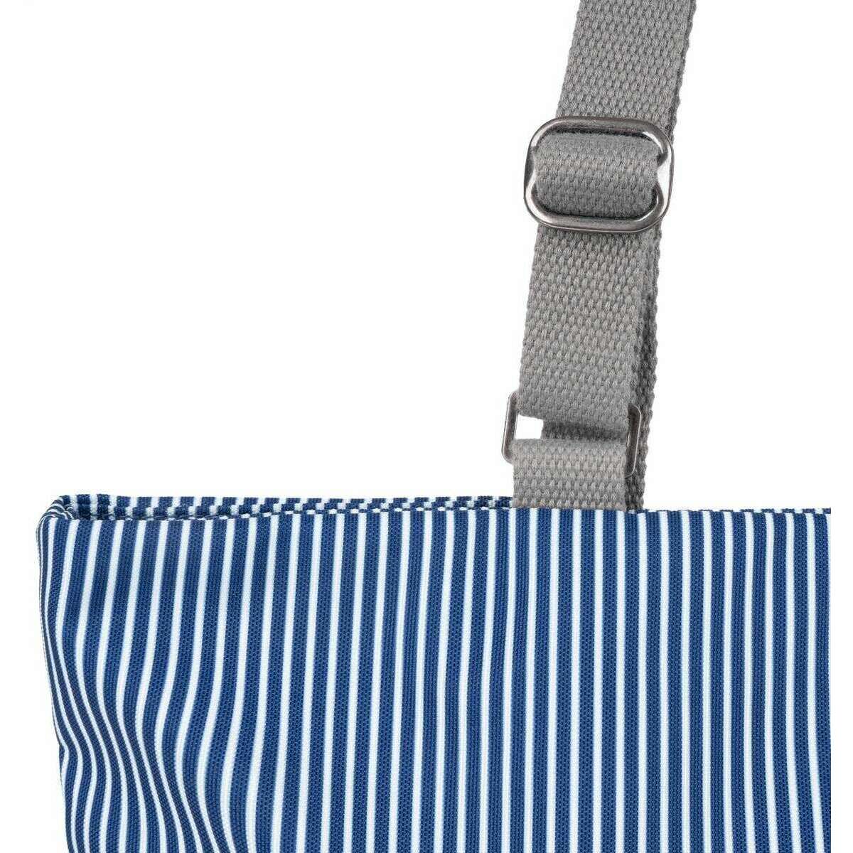 Roka Trafalgar B Medium Hickory with Red Recycled Canvas Tote Bag - Red/Blue/White - Image 5