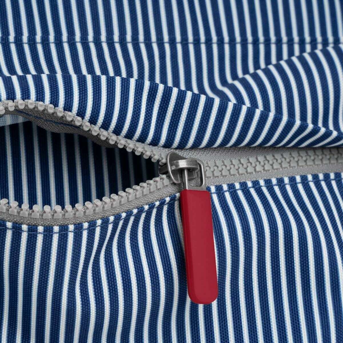 Roka Trafalgar B Medium Hickory with Red Recycled Canvas Tote Bag - Red/Blue/White - Image 6
