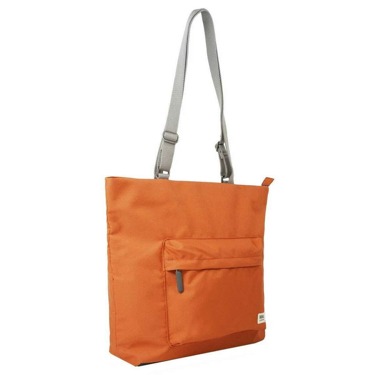 Roka Trafalgar B Recycled Canvas Tote Bag - Pumpkin Orange - Image 3