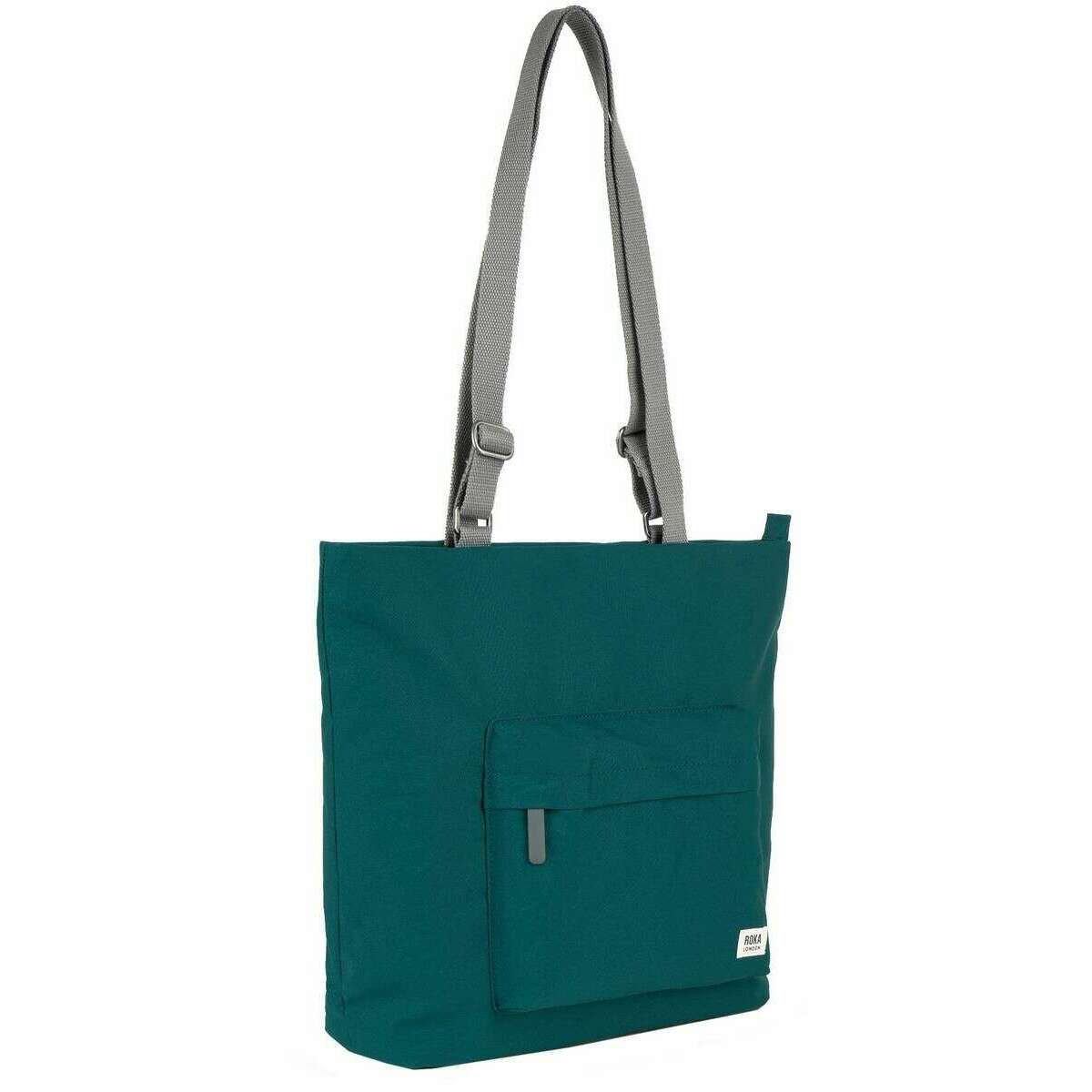 Roka Trafalgar B Recycled Canvas Tote Bag - Teal Blue - Image 3