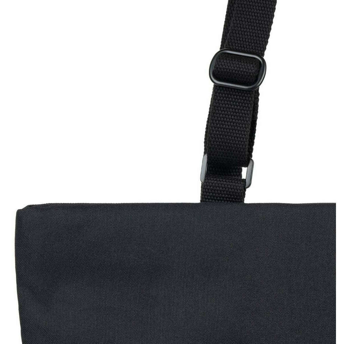Roka Trafalgar Medium All Black Pink Label Recycled Canvas Crossbody Bag - Black/Pink - Image 5