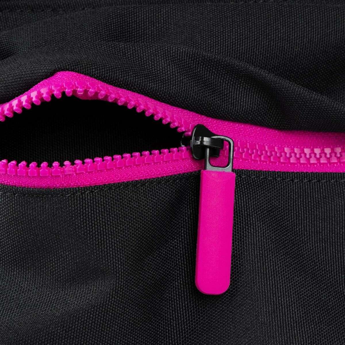 Roka Trafalgar Medium All Black Pink Label Recycled Canvas Crossbody Bag - Black/Pink - Image 6