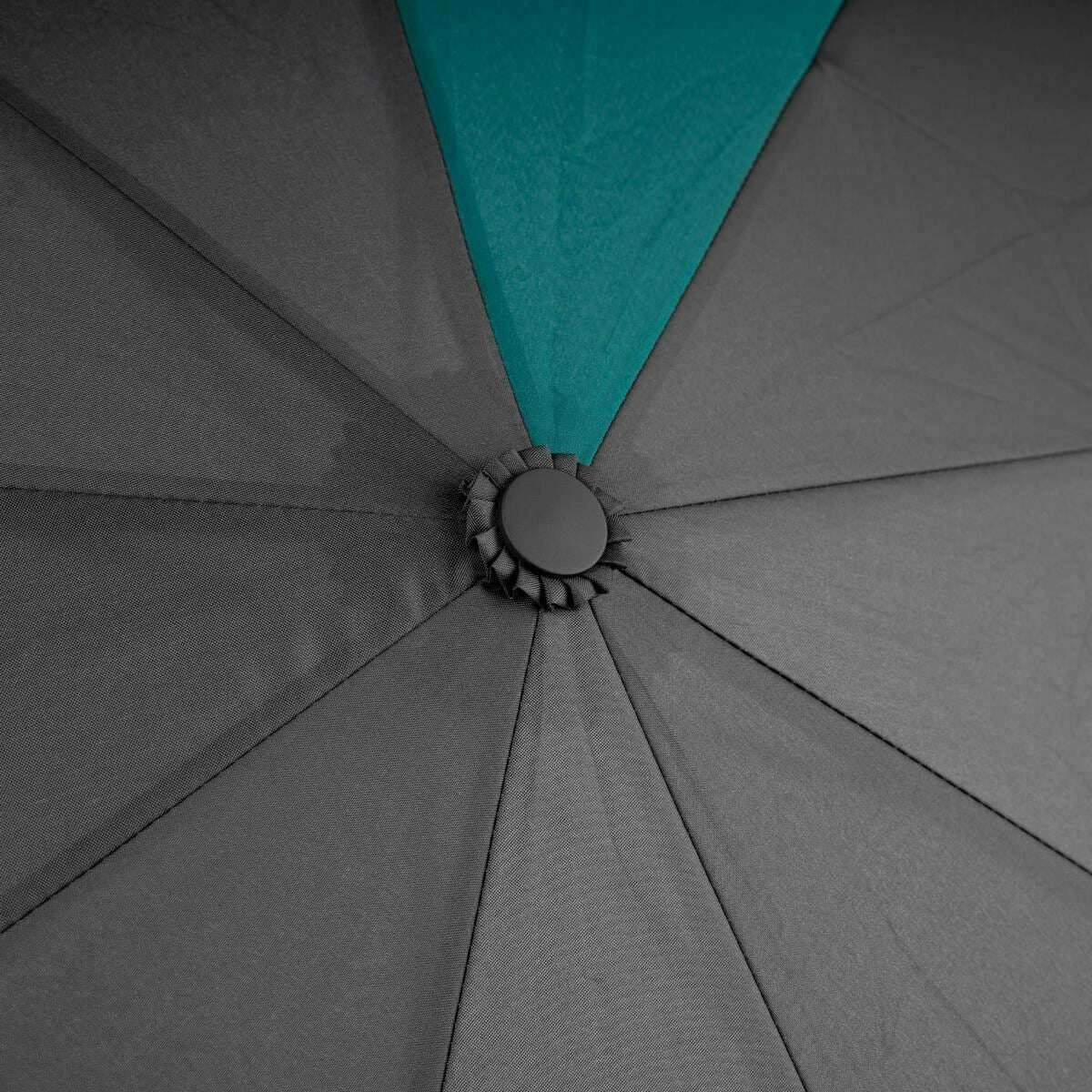 Roka Waterloo Recycled Nylon Umbrella - Black/Teal - Image 4