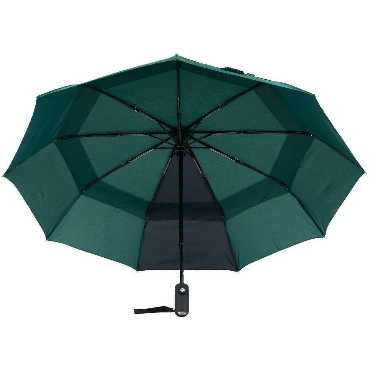 Roka Waterloo Recycled Nylon Umbrella - Teal Blue/Midnight Blue - Image 3