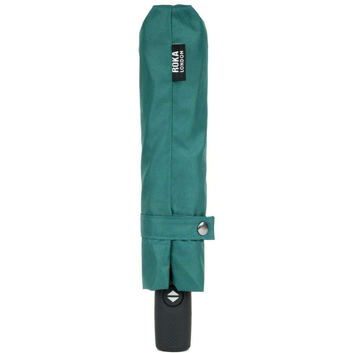 Roka Waterloo Recycled Nylon Umbrella - Teal Blue/Midnight Blue - Image 5