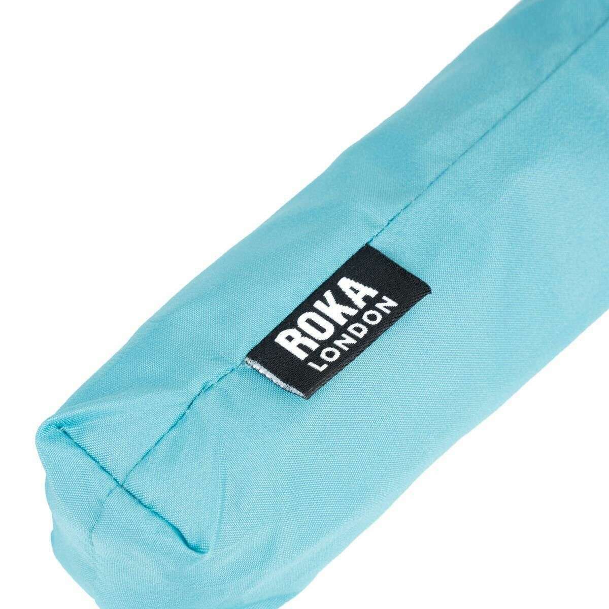 Roka Waterloo Ultra Light Small Recycled Nylon Umbrella - Aquatic Awe Blue - Image 6