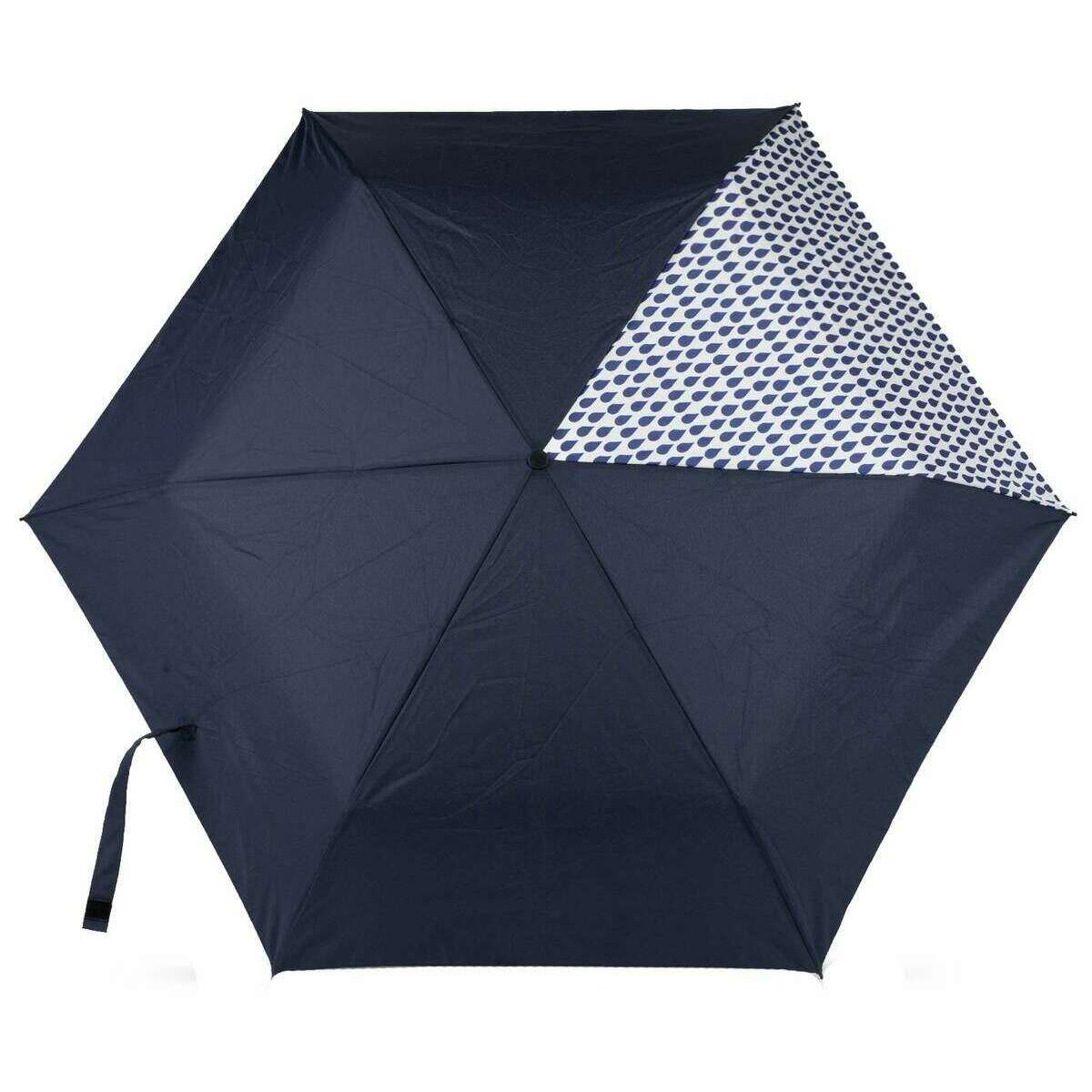 Roka Waterloo Ultra Light Small Recycled Nylon Umbrella - Denim Rain Blue/Midnight Navy - Image 3