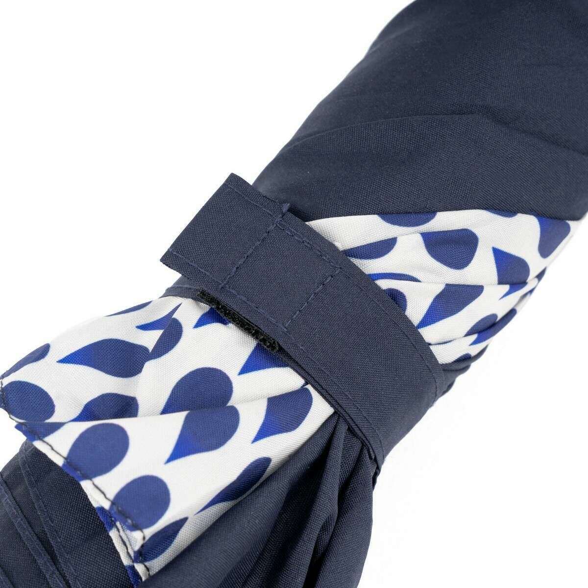 Roka Waterloo Ultra Light Small Recycled Nylon Umbrella - Denim Rain Blue/Midnight Navy - Image 5