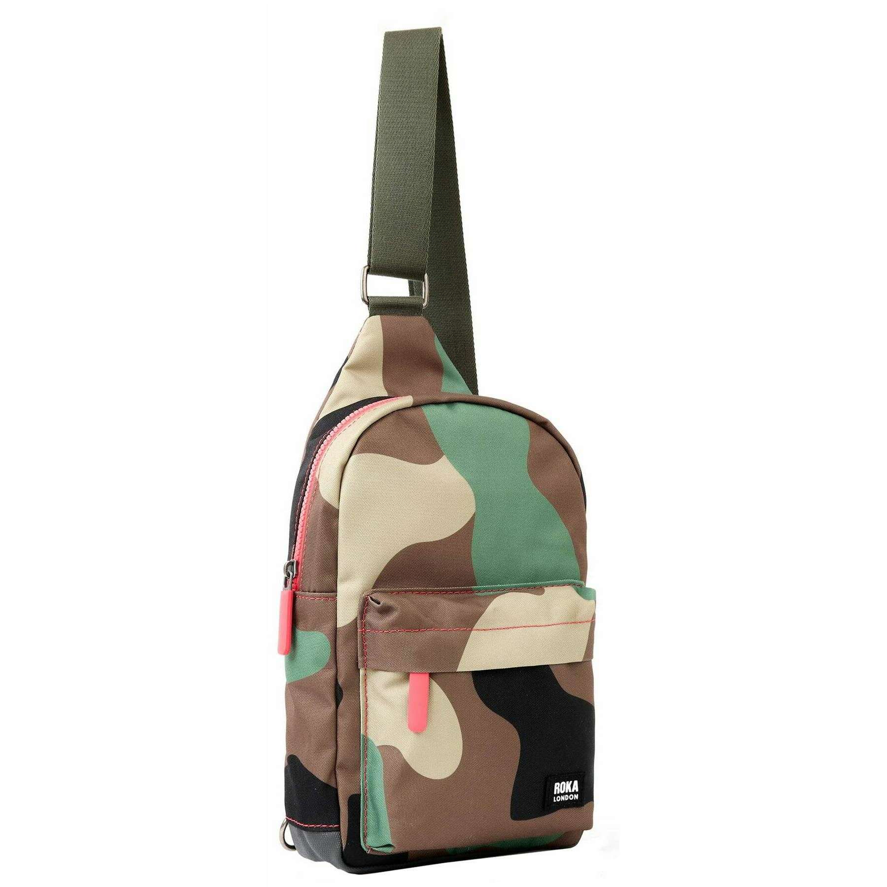 Roka Willesden B Large Recycled Canvas Scooter Bag - Vintage Camo Green - Image 3