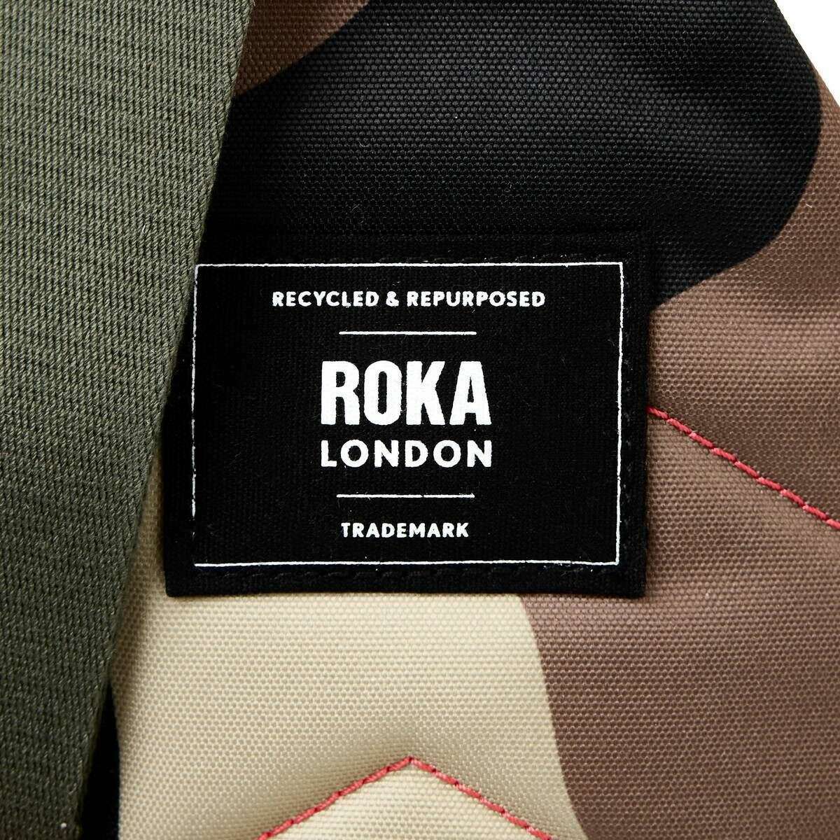 Roka Willesden B Large Recycled Canvas Scooter Bag - Vintage Camo Green - Image 7