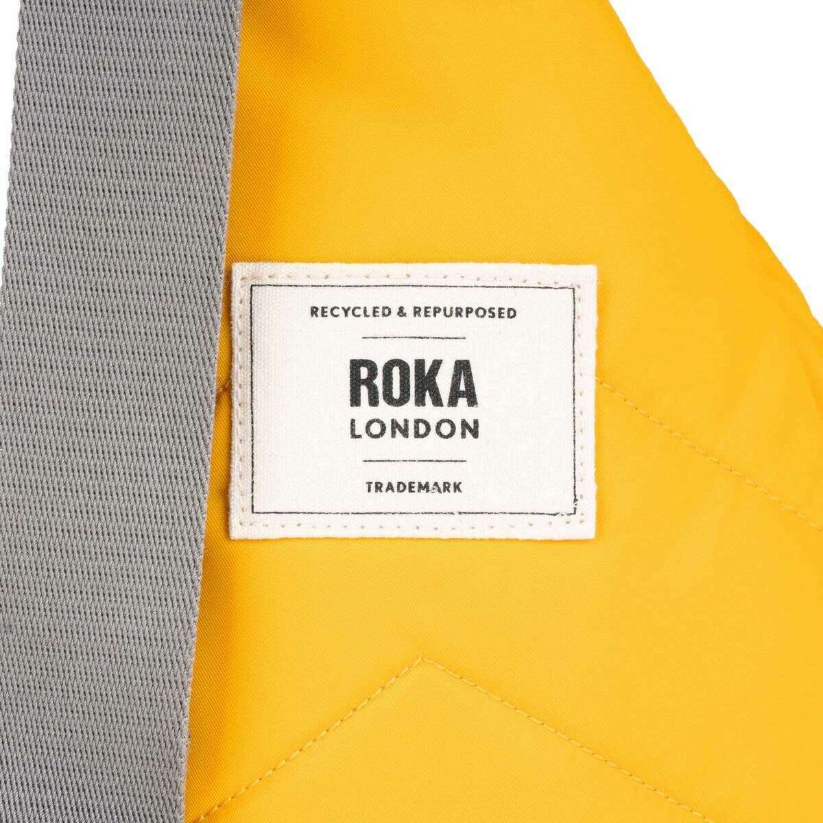 Roka Willesden B Large Recycled Nylon Scooter Bag - Saffron Yellow - Image 7