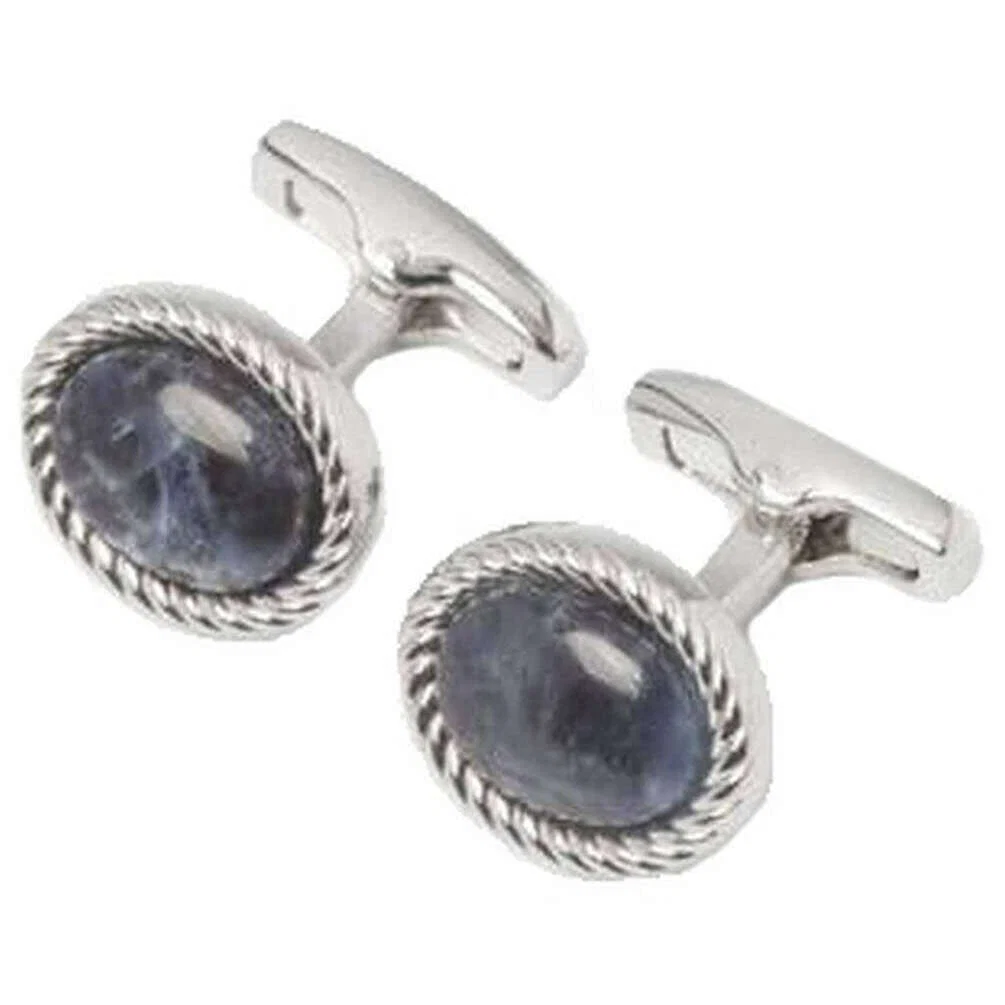 Simon Carter Charles Sodalite Cufflinks - Blue/Silver