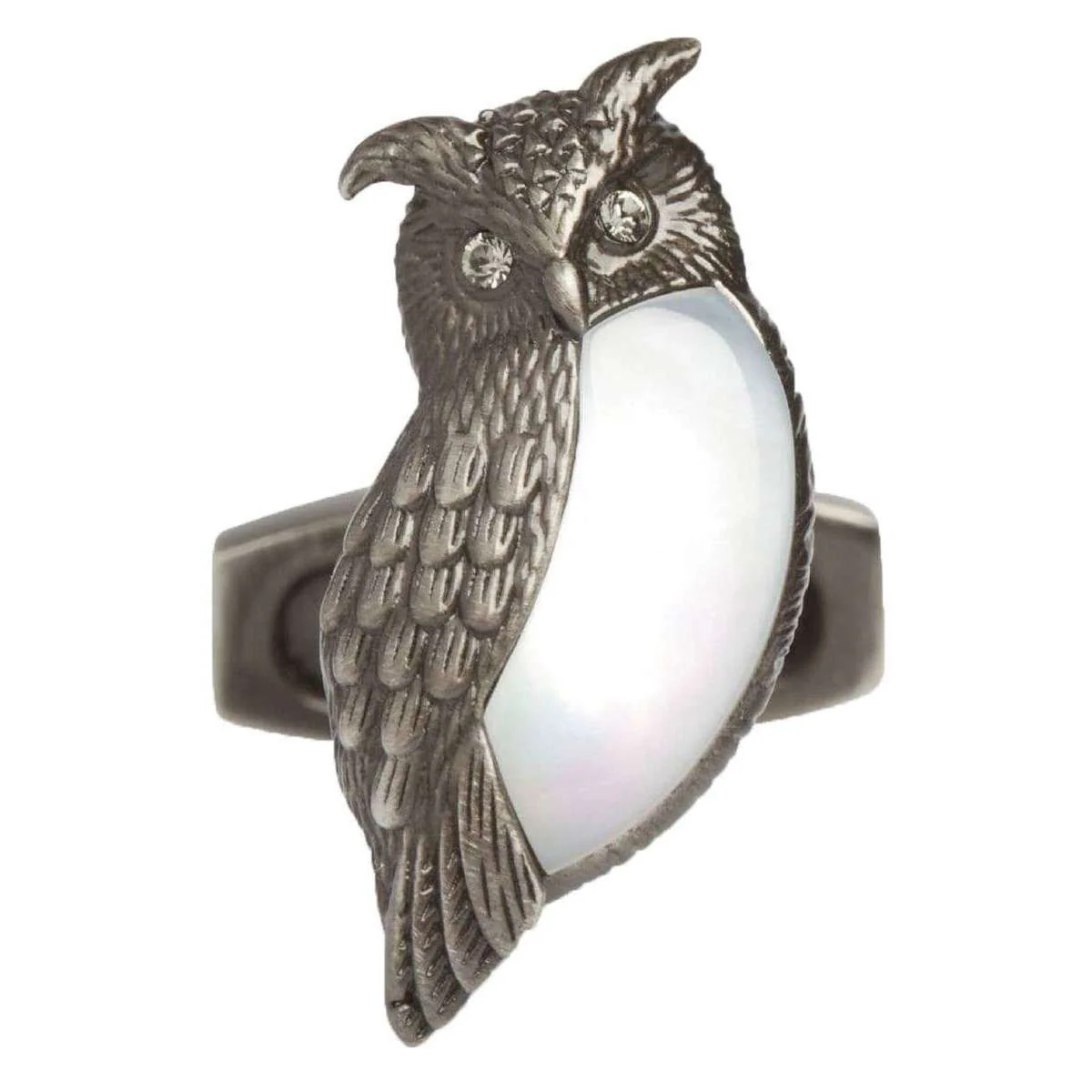 Simon Carter Darwin Bird of Prey Cufflinks - Gunmetal Grey/White - Image 2