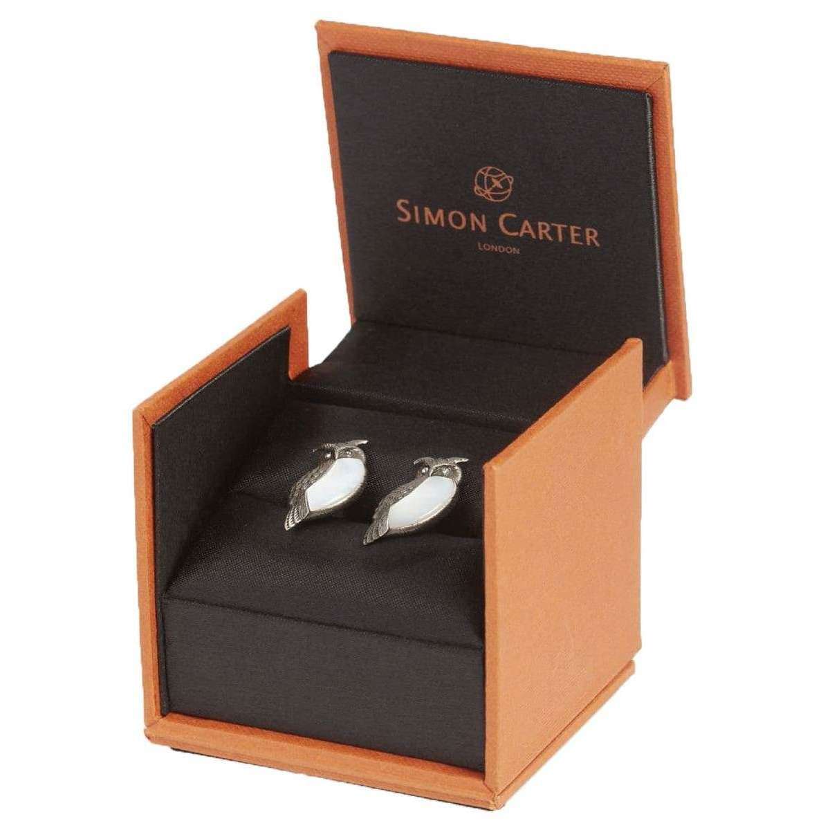 Simon Carter Darwin Bird of Prey Cufflinks - Gunmetal Grey/White - Image 3